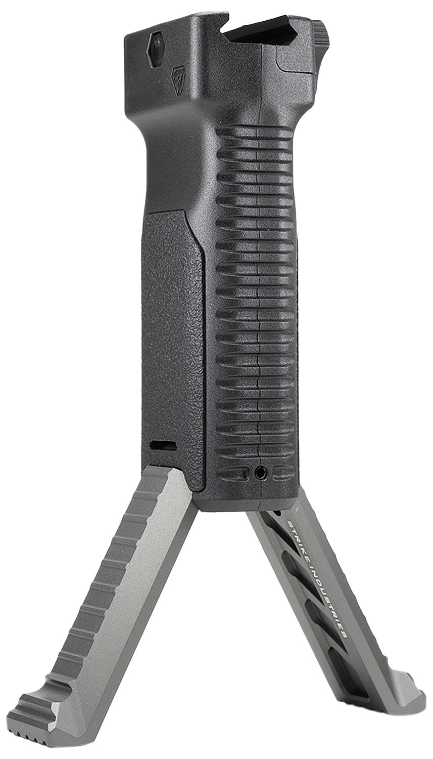 Strike Industries Aluminum Leg Bipod Foregrip Gray Polymer Quick Deploy