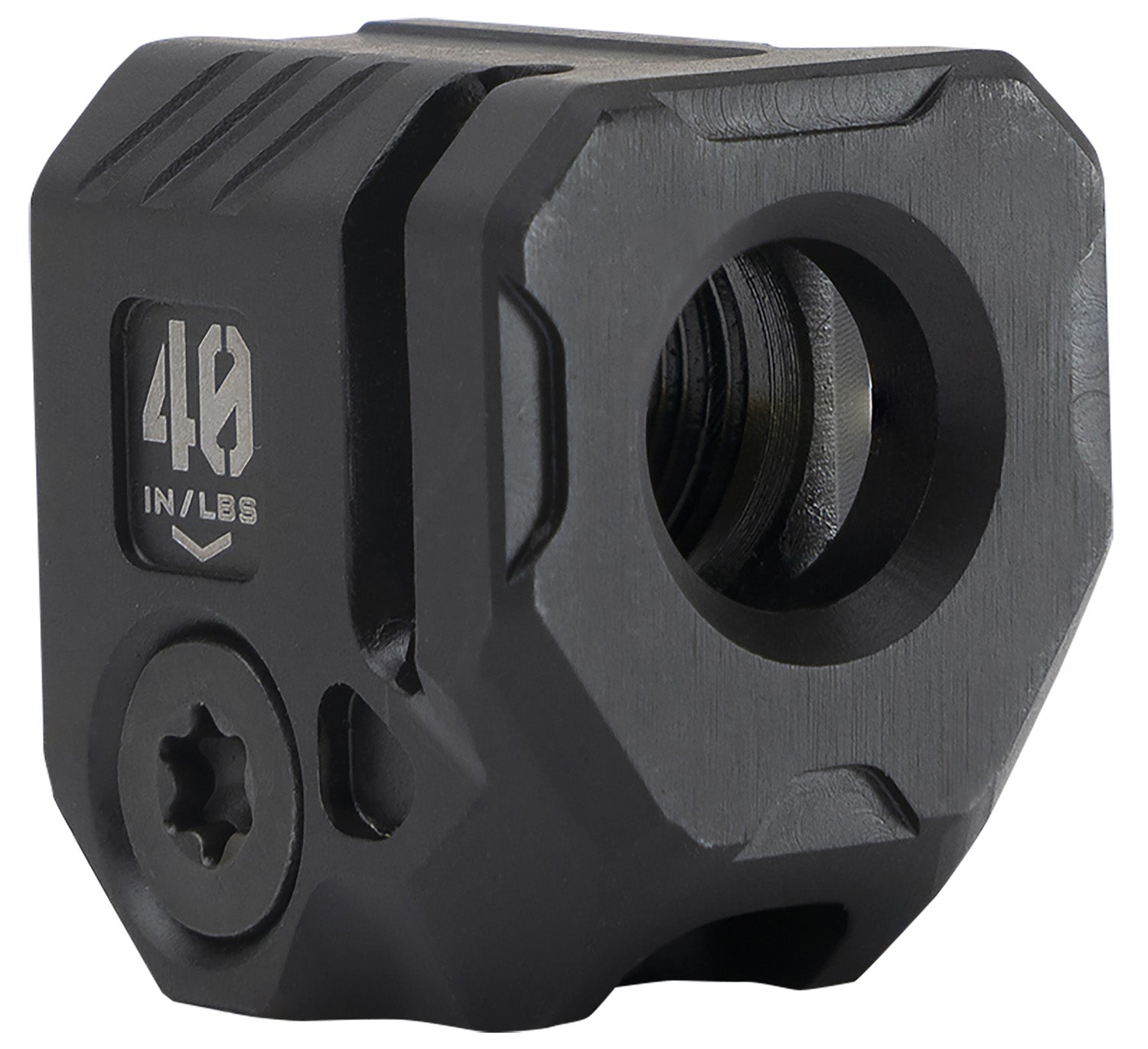 Strike Industries Black Steel Micro Quad Threaded Compensator 1/2x28 9mm/357 SIG