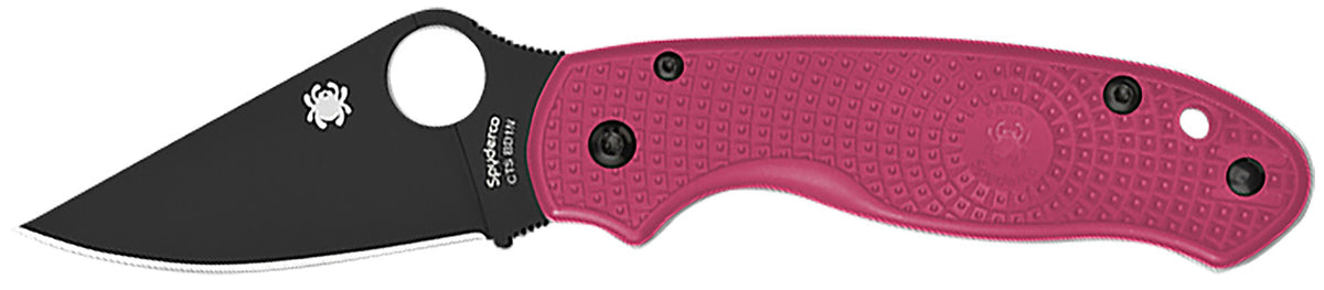 Spyderco C223PNBK Para 3 Lightweight 2.93" Folding EDC Knife Non-Reflective Black DLC Blade Pink FRN Handle w/ Clip