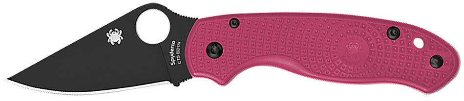 Spyderco C223PNBK Para 3 Lightweight 2.93" Folding EDC Knife Non-Reflective Black DLC Blade Pink FRN Handle w/ Clip