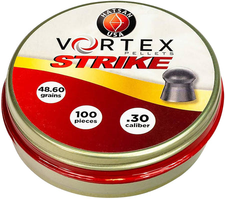 Hatsan USA Vortex Strike 30Cal Lead Domed Pellets Tin of 100