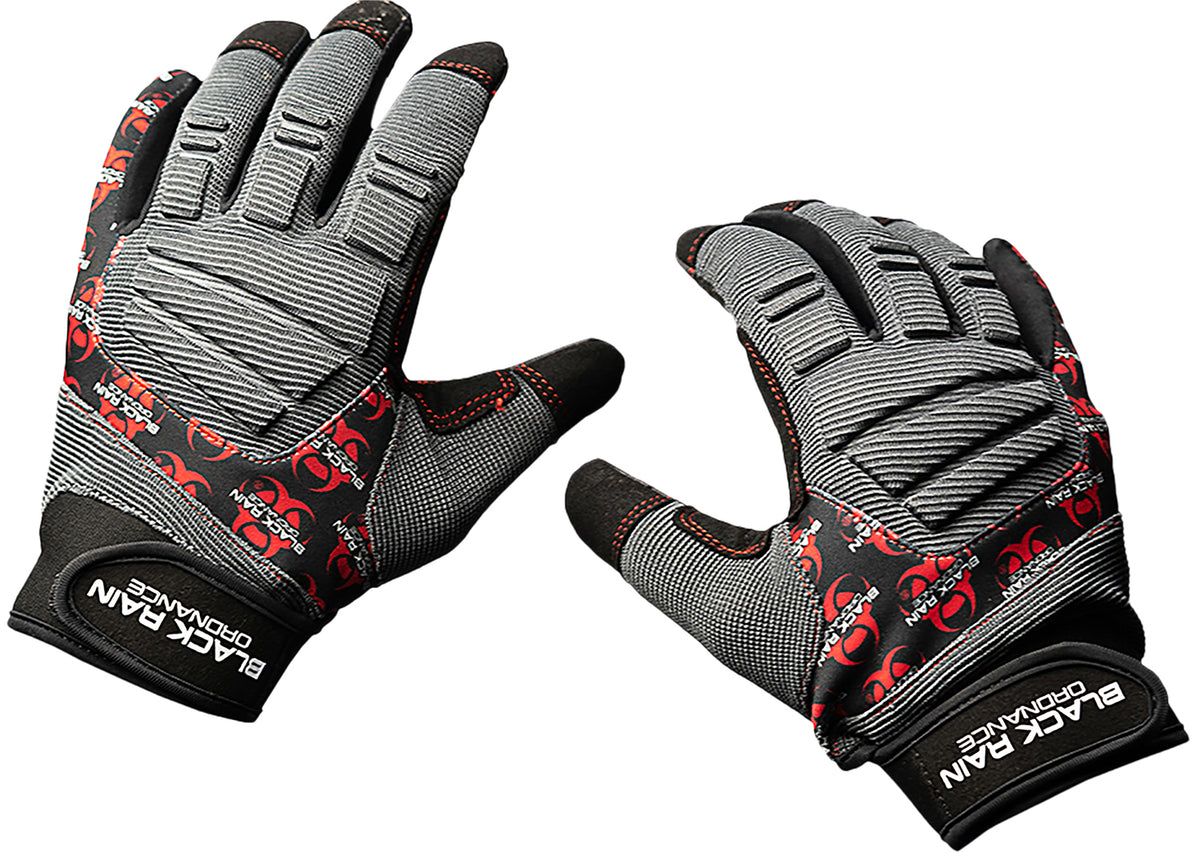 Black Rain Ordnance Large Tri-Color Tactical Gloves Black/Gray/Red Velcro