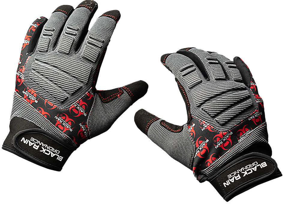 Black Rain Ordnance Large Tri-Color Tactical Gloves Black/Gray/Red Velcro