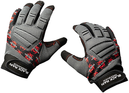 Black Rain Ordnance XL Tri-Color Tactical Gloves Black/Gray/Red Velcro
