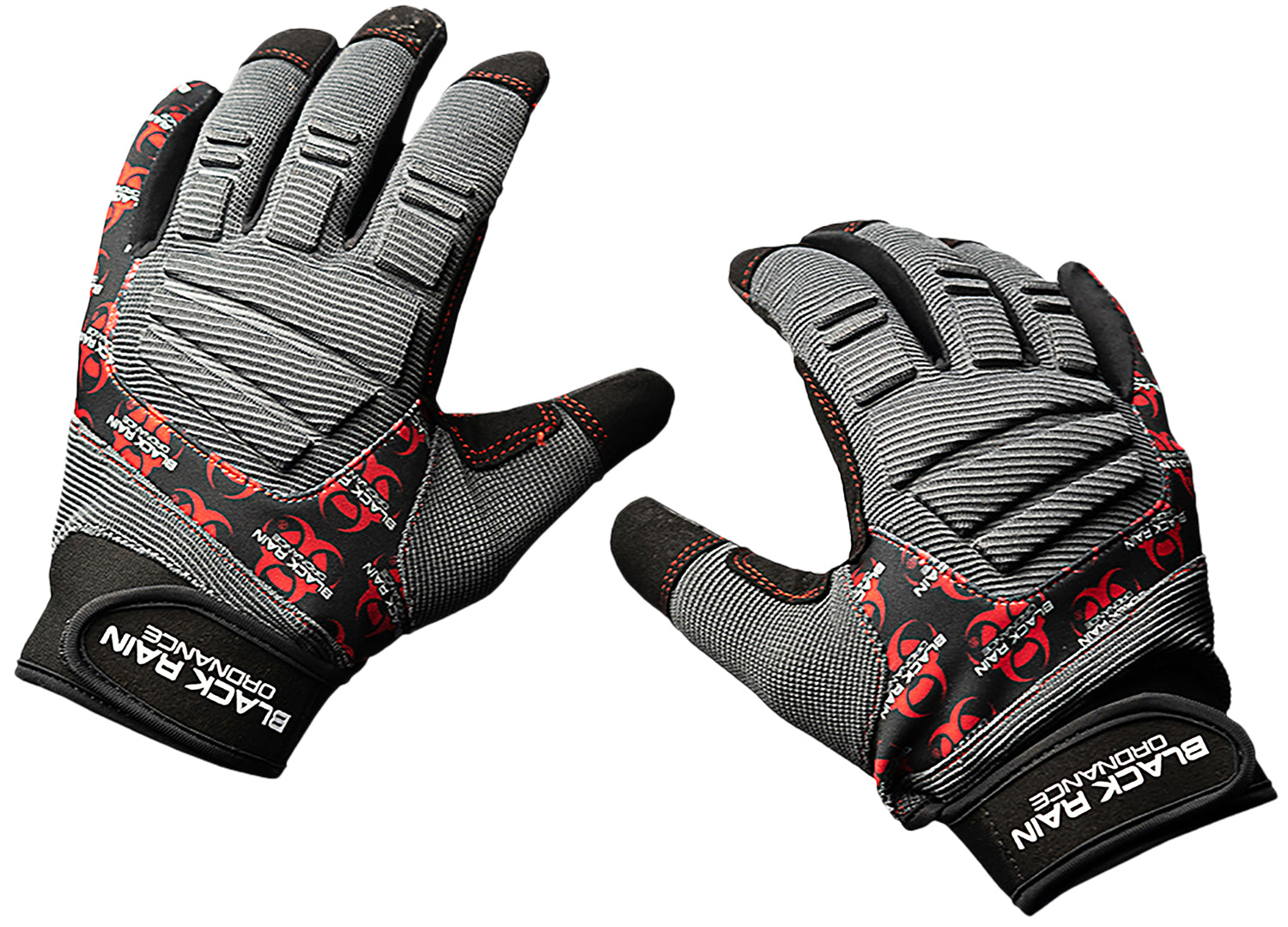 Black Rain Ordnance 2XL Tri-Color Tactical Gloves Black/Gray/Red Velcro