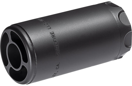 SureFire Warden Muzzle Blast Regulator 5/8"x24 for 5.56mm/7.62mm, Stainless Steel Black Cerakote