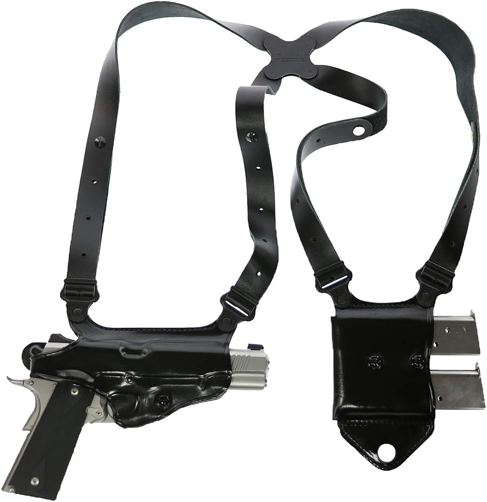 Galco MCII870B Miami Classic II Modernized Shoulder System Black Full Grain Leather