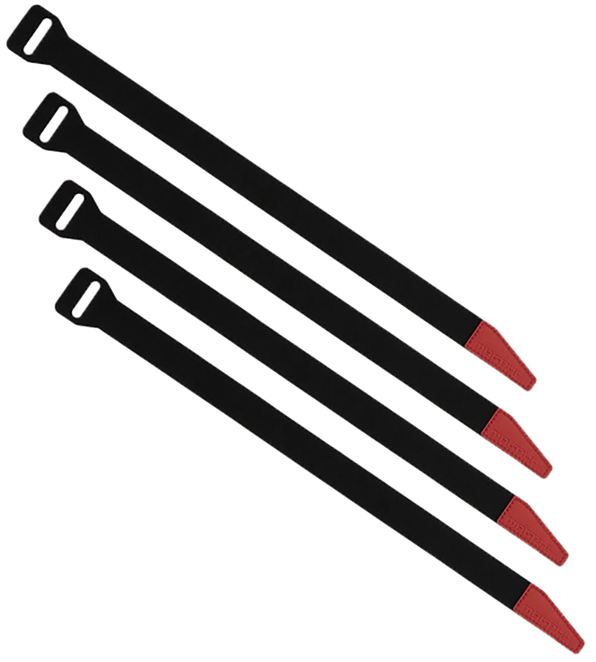Magpul MAG1442BLK DAKA Hook-and-Loop Gear Straps 12" 4 Piece Black/Red