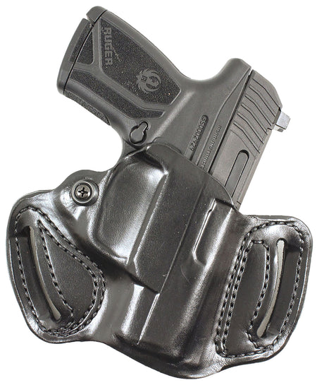 DeSantis Mini Slide Black Leather Two-Slot OWB Holster Rost Martin RM1C Right Hand
