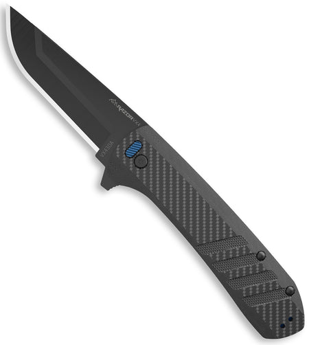 Outdoor Edge VX430A Razor VX4 3" Folding Pocket Knife Black Textured Carbon Fiber G10 Handle Black Oxide Blade