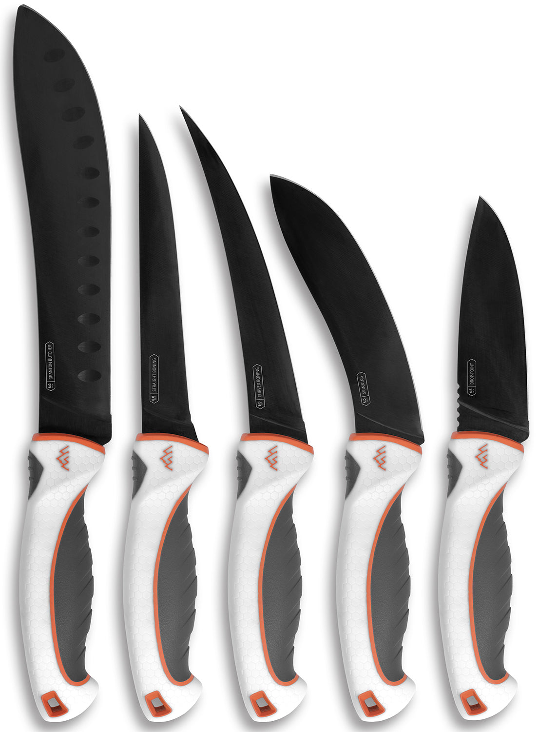 Outdoor Edge Ergo Max EM1 5-Piece Wild Game Processing Knife Kit with Black Titanium Blade Coating