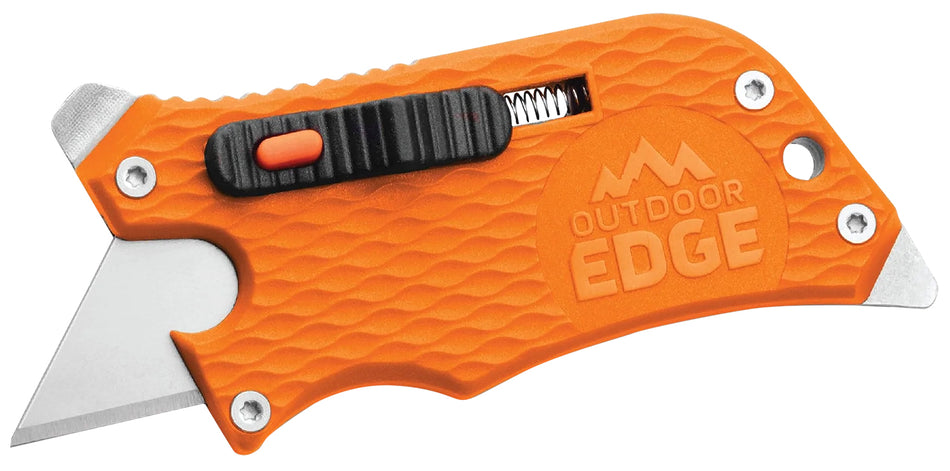 Outdoor Edge SWB10C SlideWinder 3.50" Utility Razor Blade Multi-Tool, Screwdriver & Bottle Opener, Orange GNR/SS