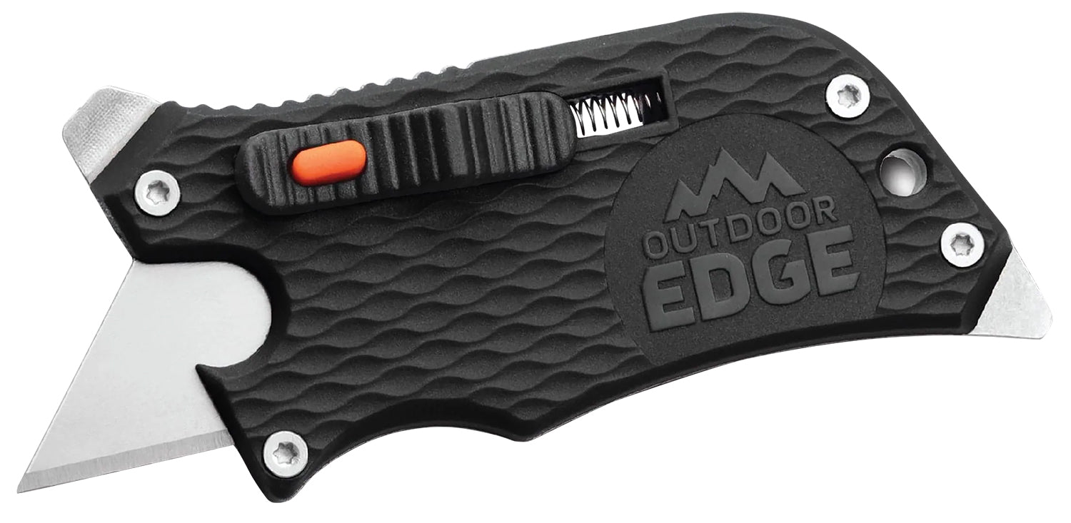 Outdoor Edge SWK30C SlideWinder 3.50" Utility Razor Blade Multi-Tool, Screwdriver & Bottle Opener, Black GNR/SS