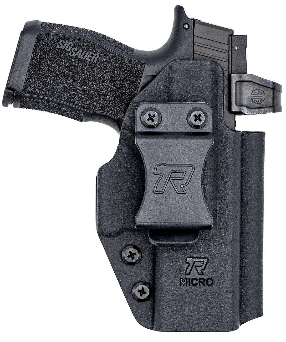Rounded Gear Universal Compact Handgun Kydex IWB Holster Black Belt Clip Right Hand