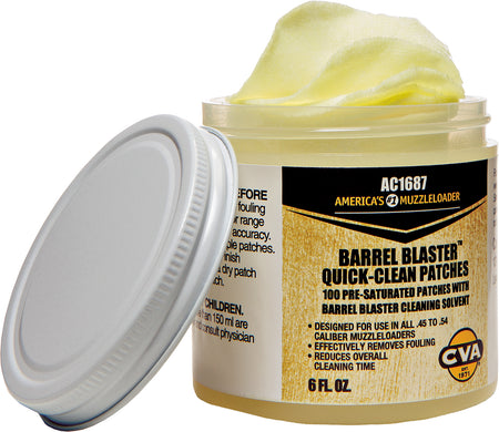CVA AC1687 Quick Clean Cotton Cleaning Patches 6 oz Pre-Saturated with Barrel Blaster Solvent