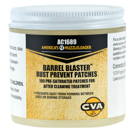 CVA AC1689 Barrel Blaster Anti-Rust Pre-Lubed Patches in Jar for Bore Corrosion Prevention