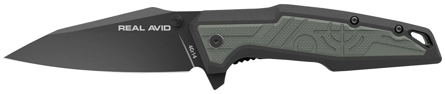 Real Avid RAV-1 AVRAV1 3.25" Folding Clip Point Black Oxide 4Cr14 Blade Glass-Filled Nylon Handle