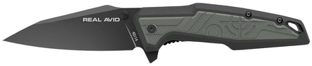 Real Avid RAV-1 AVRAV1 3.25" Folding Clip Point Black Oxide 4Cr14 Blade Glass-Filled Nylon Handle