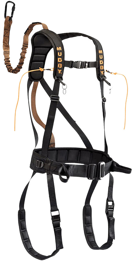 Muddy MUD-MSH400-L Safeguard Safety Harness with Lineman's Rope Large Nylon Black
