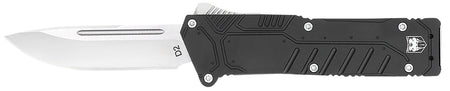 CobraTec Knives Special Forces OTF 3.25" D2 Steel Drop Point Blade Black Aluminum Handle w/ Sheath