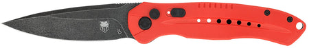 CobraTec Knives Diablo 3.50" Auto Folding Knife Black D2 Stonewashed Blade Red Textured G10 Handle