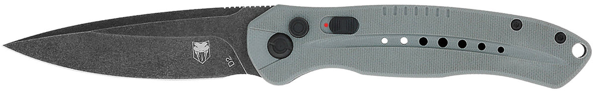 CobraTec Knives Diablo 3.50" Auto Folding Knife Black D2 Stonewashed Blade Gray Textured G10 Handle