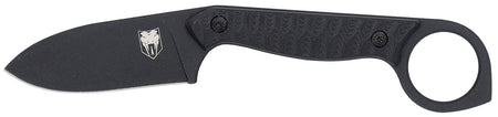 CobraTec Knives Wolfteeth EDC 2.75" Drop Point Plain 14C28N Steel Blade Black Textured G10 Scales