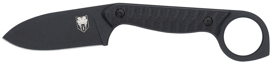 CobraTec Knives Wolfteeth EDC 2.75" Drop Point Plain 14C28N Steel Blade Black Textured G10 Scales