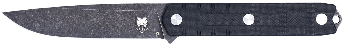 CobraTec Knives Outdoor Warrior 4.50" Fixed Drop Point D2 Stonewashed Blade Black G10 Scales Kydex Holster