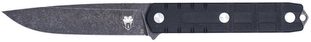CobraTec Knives Outdoor Warrior 4.50" Fixed Drop Point D2 Stonewashed Blade Black G10 Scales Kydex Holster