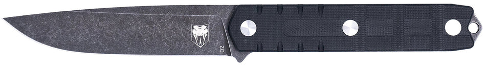 CobraTec Knives Outdoor Warrior 4.50" Fixed Drop Point D2 Stonewashed Blade Black G10 Scales Kydex Holster