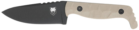 CobraTec KingPin 4" Fixed Drop Point D2 Steel Knife with Tan Textured G10 Scales