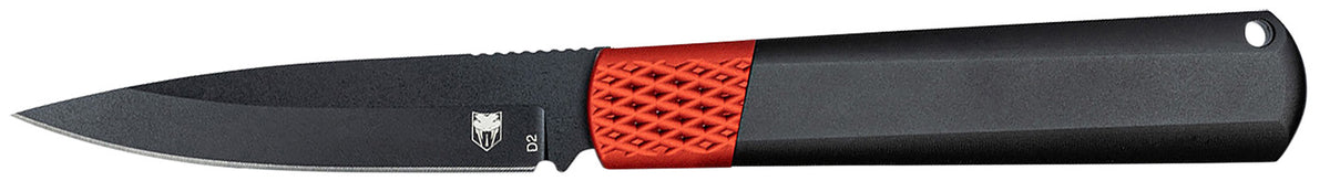 CobraTec CTGHRBRB Gideon 3" OTF Hidden Release Black D2 Blade with Black/Red Aluminum Handle