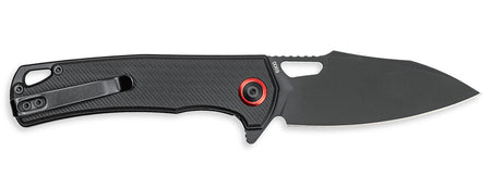 CobraTec CTWOLVERINEGRN Wolverine 3.13" OTF Black TiCN D2 Steel Drop Point Blade with Black G10 Scales