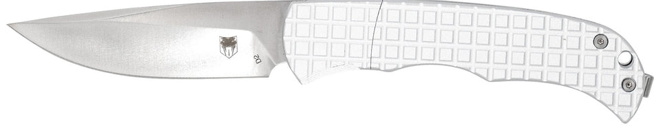 CobraTec CTCLNHRSIL Cyclone 3" OTF Auto Hidden Release Satin D2 Blade with White Aluminum Handle