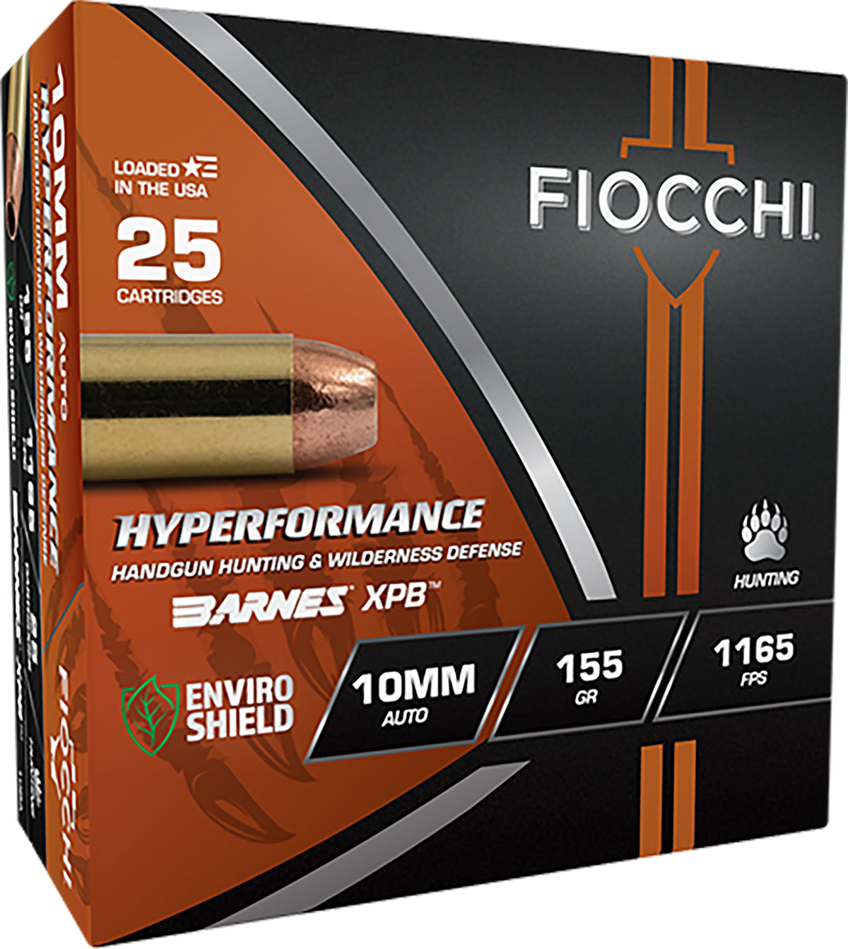 Fiocchi Hyperformance Hunt 10mm Auto 155 grain XPB Jacketed Hollow Point ammunition