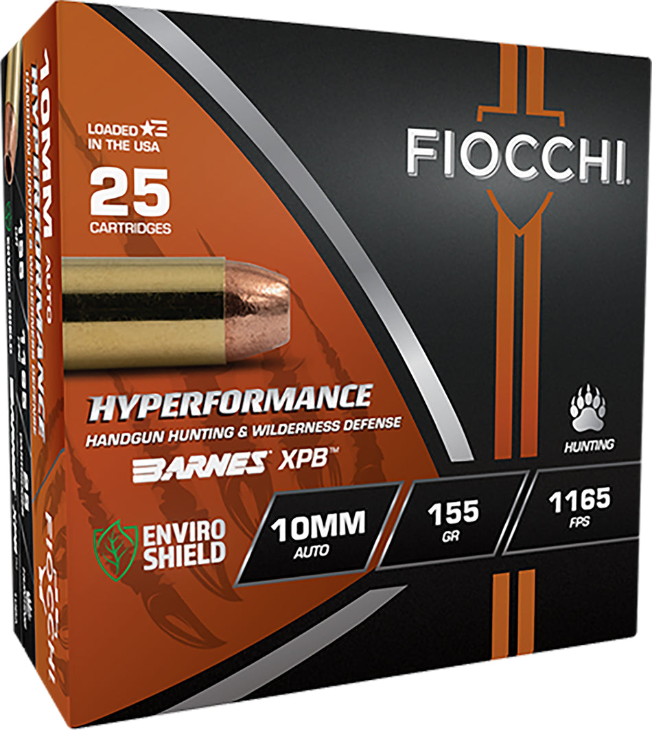 Fiocchi Hyperformance Hunt 10mm Auto 155 grain XPB Jacketed Hollow Point ammunition