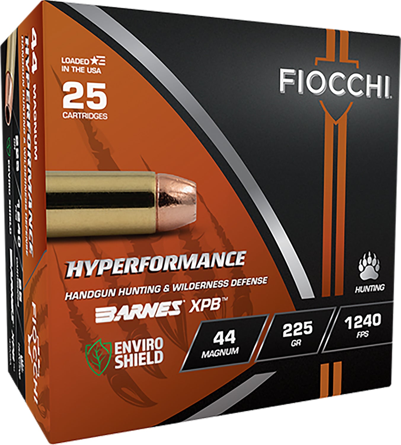 Fiocchi XPB .44 Magnum 225 grain Jacketed Hollow Point ammunition