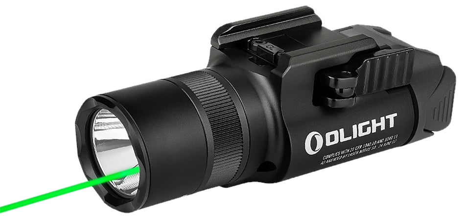 Olight Baldr Pro R Rail Mount Pistol Light Black Anodized 1350 Lumens 5mW Green Laser