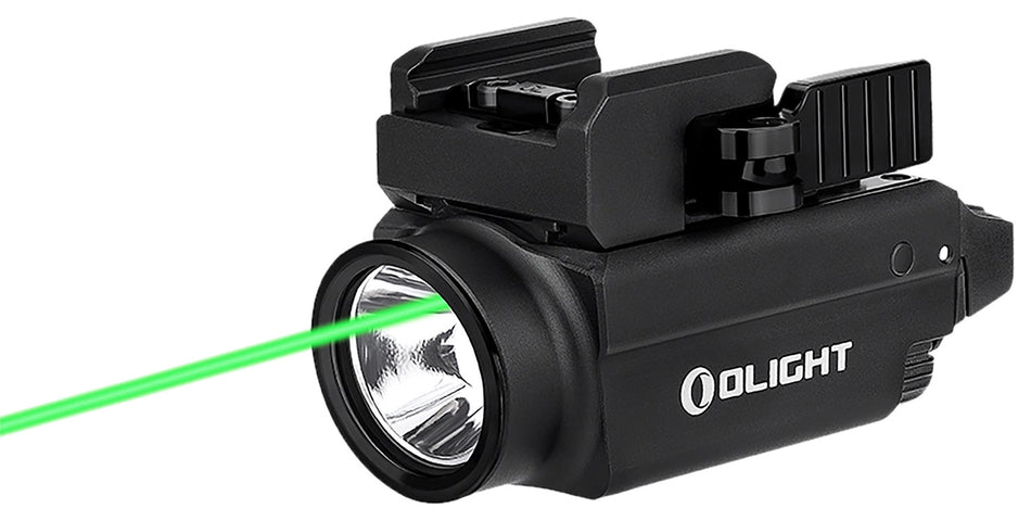 Olight Baldr S Rail Mount Pistol Light Black Anodized 800 Lumens Green Laser Sight