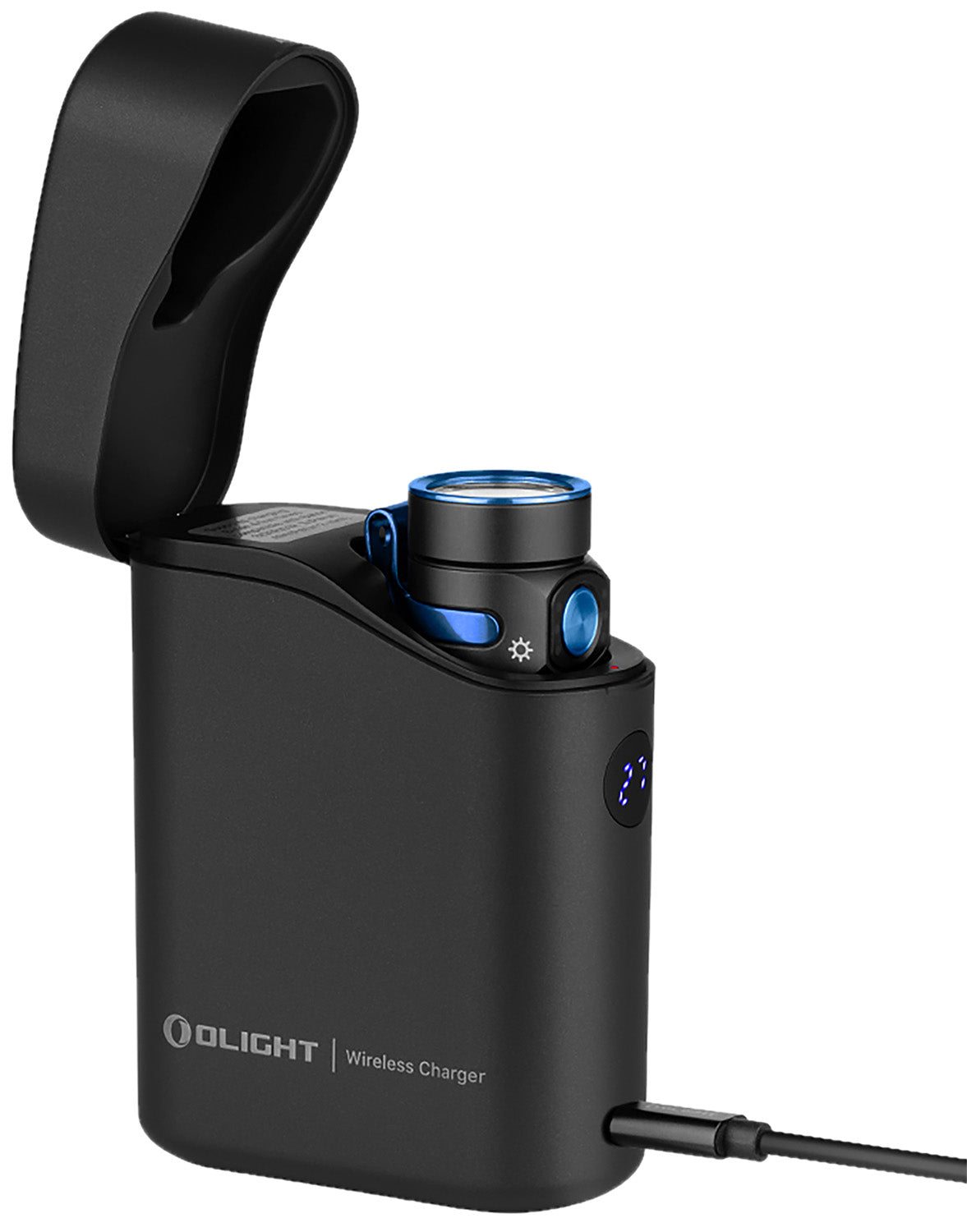 Olight Baton 4 Premium Black Anodized Compact Flashlight 1300 Lumens with 5000mAh Charging Case