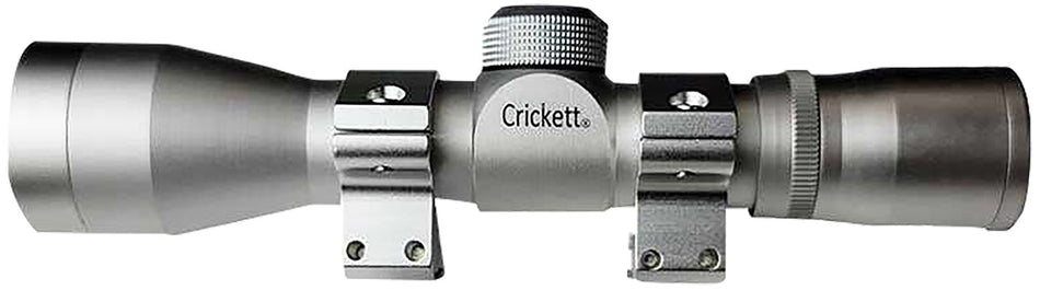 Crickett Compact 4x32mm Silver Rifle Scope with Rings for Rimfire Rifles