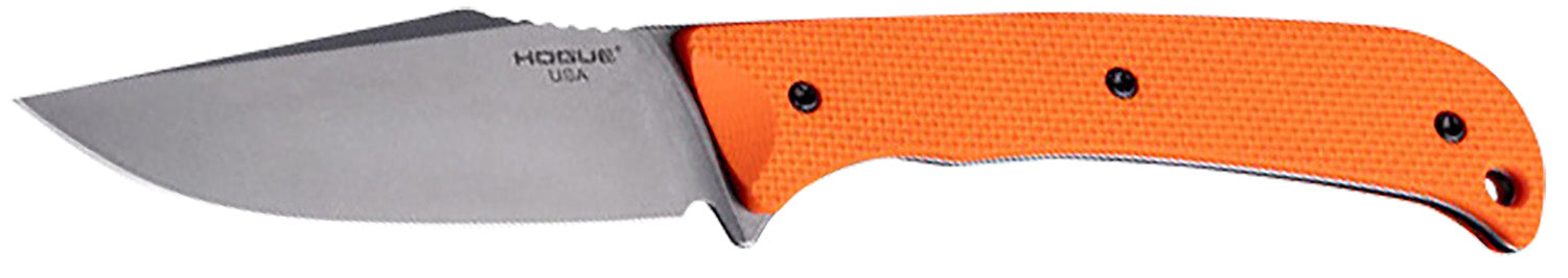 Hogue 35860 Extrak 3.30" Fixed Blade Knife, Stone Tumbled CPM M4, Blaze Orange G10 Scales with Kydex Sheath