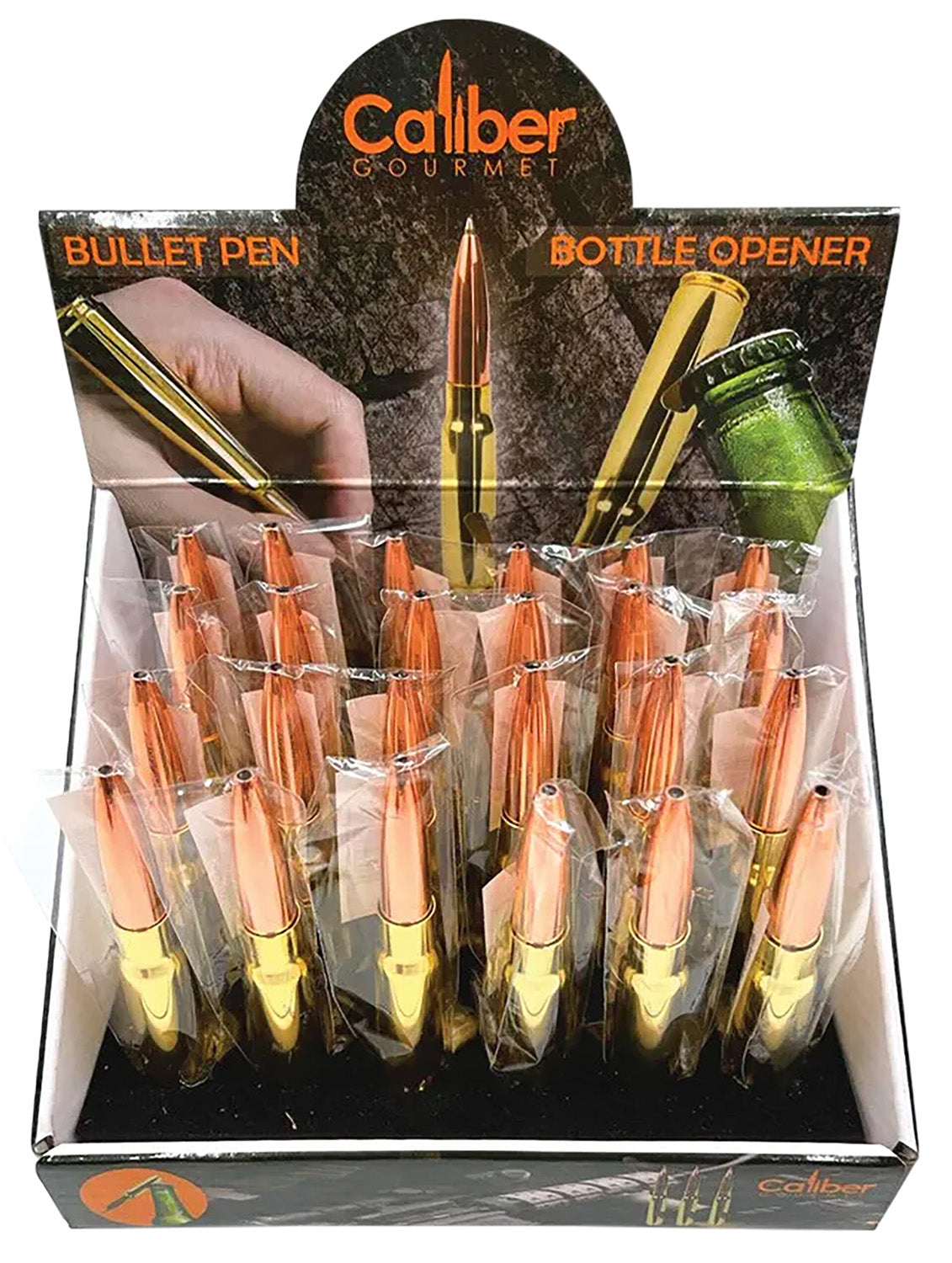 Caliber Gourmet CBGDB04 Gold Caliber Ball Point Bullet Pen 24 Pack