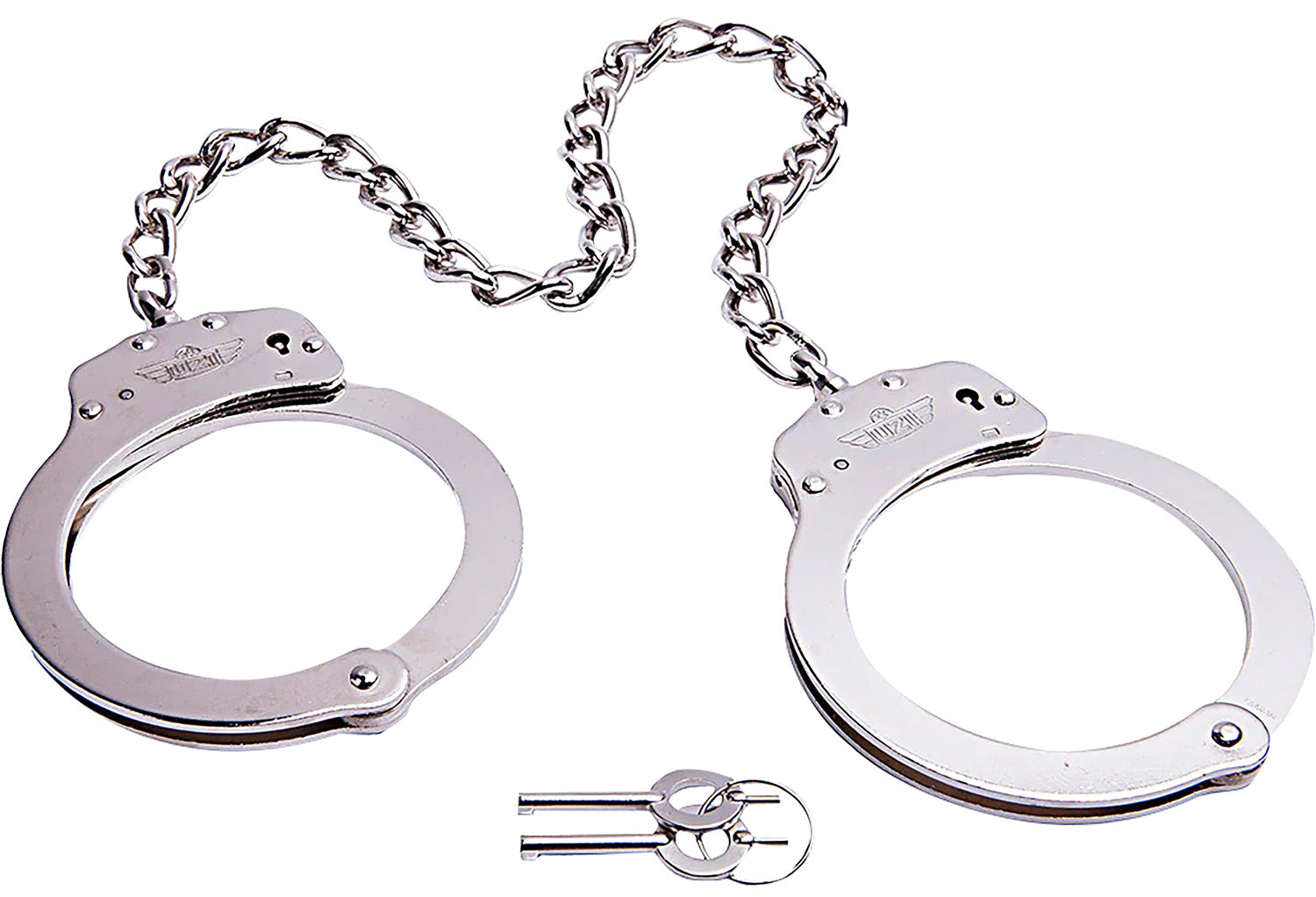 Uzi Law Enforcement Silver Leg Irons Double-Lock Cuffs 23 Positions