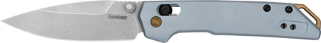 Kershaw 2051 Iridium Mini Pocket Knife 3" Spear Point D2 Steel Blade, Ice Blue Aluminum Handle, Pocket Clip