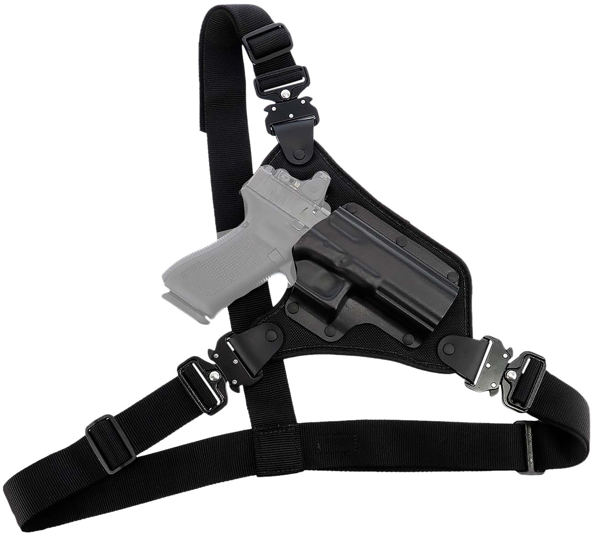 Galco HR872RB High Ready Chest Holster up to 58" Chest Black Kydex/Nylon Glock 17 Gen 3-5