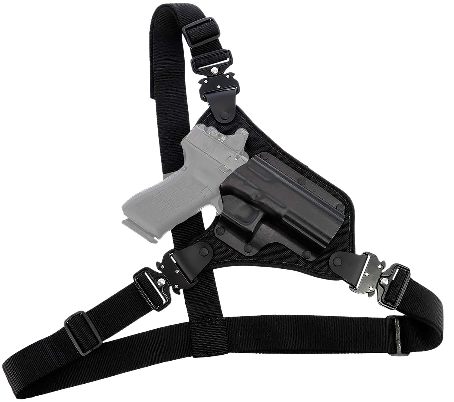 Galco HR872RB High Ready Chest Holster up to 58" Chest Black Kydex/Nylon Glock 17 Gen 3-5