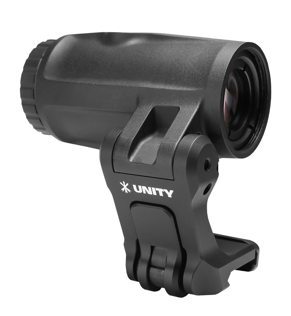 Unity Tactical LLC FAST FTC 4X Magnifier, Flip-to-Center QD Mount, Black Anodized