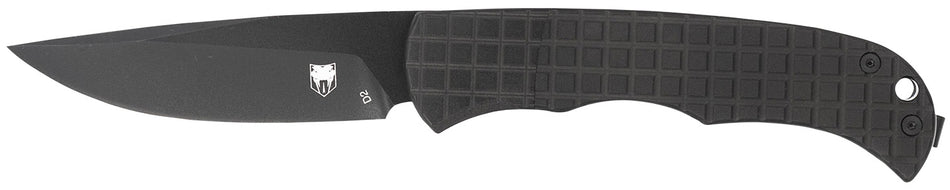 CobraTec CTCLNHRBLK Cyclone 3" Flip Open Auto Hidden Release Black TiCN D2 Blade with Black Aluminum Handle